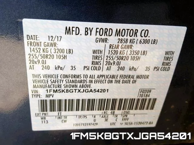 1FM5K8GTXJGA54201 фото 2