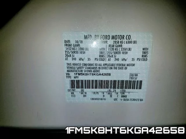 1FM5K8HT6KGA42658 фото 2
