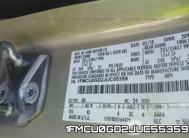 1FMCU0GD2JUC55359 фото 10