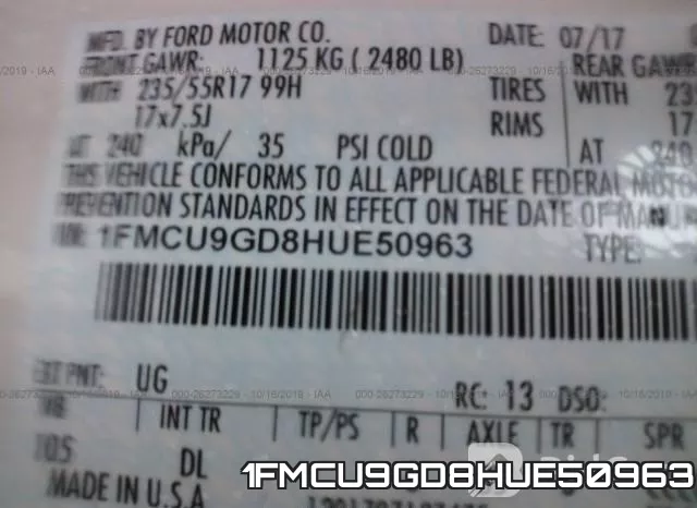 1FMCU9GD8HUE50963 фото 10
