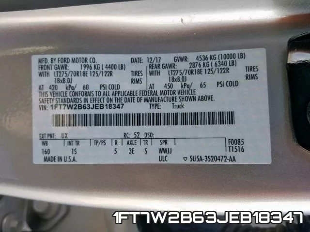 1FT7W2B63JEB18347 фото 2