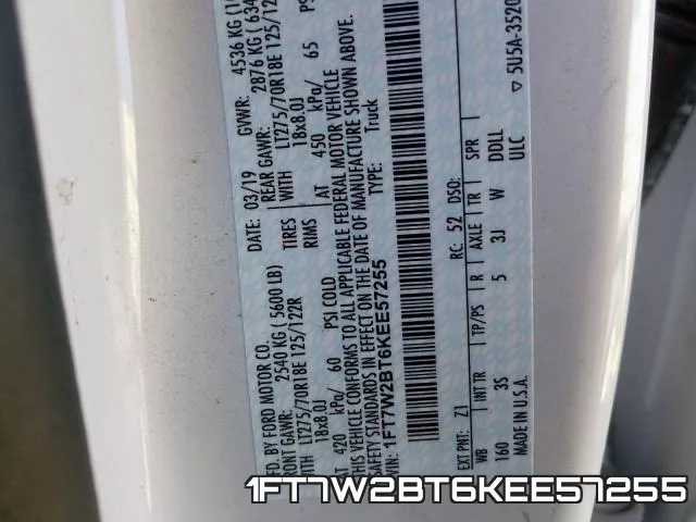 1FT7W2BT6KEE57255 фото 2