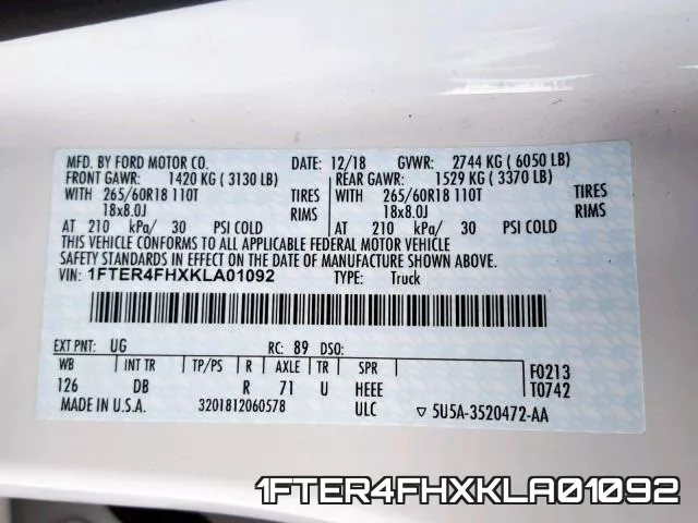 1FTER4FHXKLA01092 фото 2