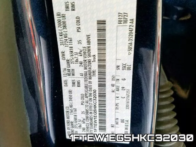 1FTEW1EG5HKC32030 фото 2