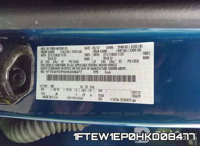 1FTEW1EP0HKD08477 фото 10