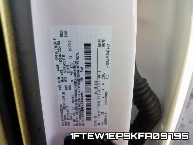 1FTEW1EP9KFA09795 фото 2