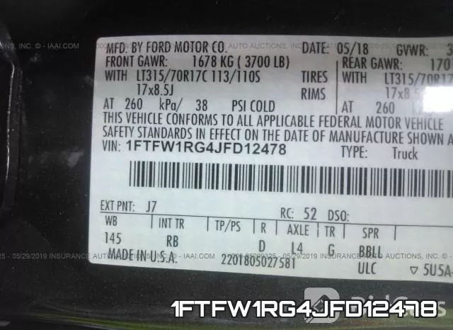 1FTFW1RG4JFD12478 фото 10