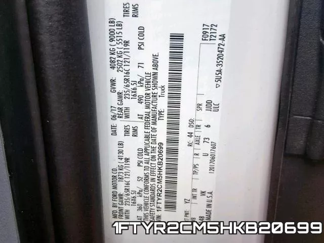 1FTYR2CM5HKB20699 фото 2