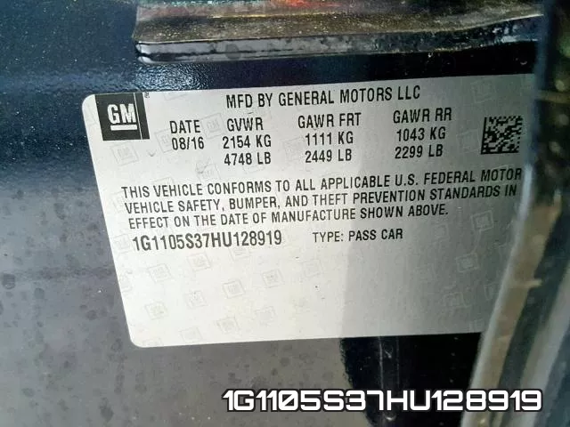 1G1105S37HU128919 фото 2