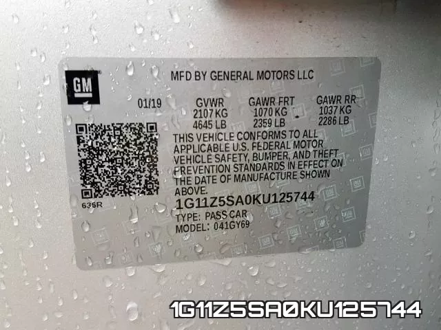 1G11Z5SA0KU125744 фото 2