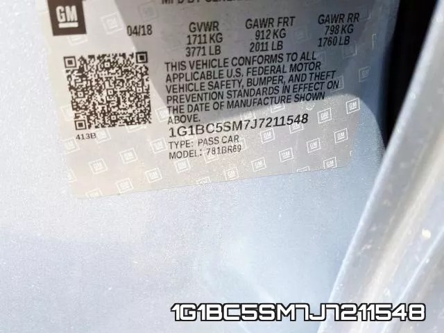 1G1BC5SM7J7211548 фото 2