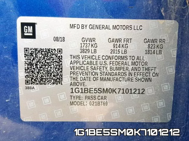 1G1BE5SM0K7101212 фото 2