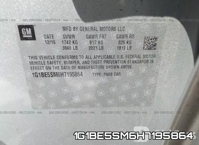 1G1BE5SM6H7195864 фото 10