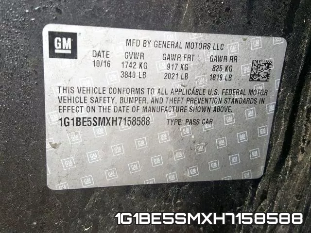1G1BE5SMXH7158588 фото 2