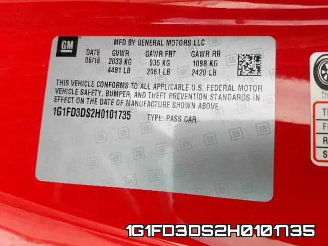 1G1FD3DS2H0101735 фото 2