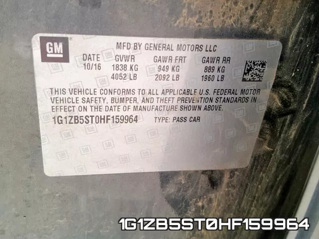 1G1ZB5ST0HF159964 фото 2