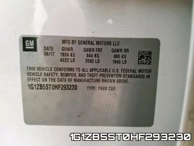 1G1ZB5ST0HF293230 фото 2