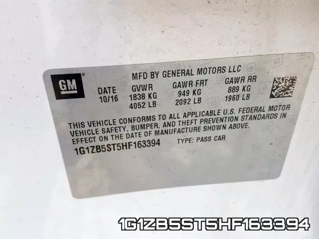 1G1ZB5ST5HF163394 фото 2