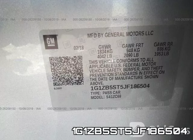 1G1ZB5ST5JF186504 фото 10