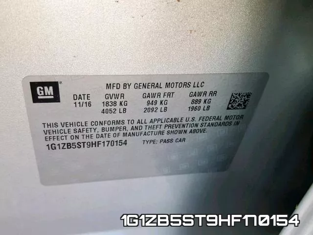 1G1ZB5ST9HF170154 фото 2