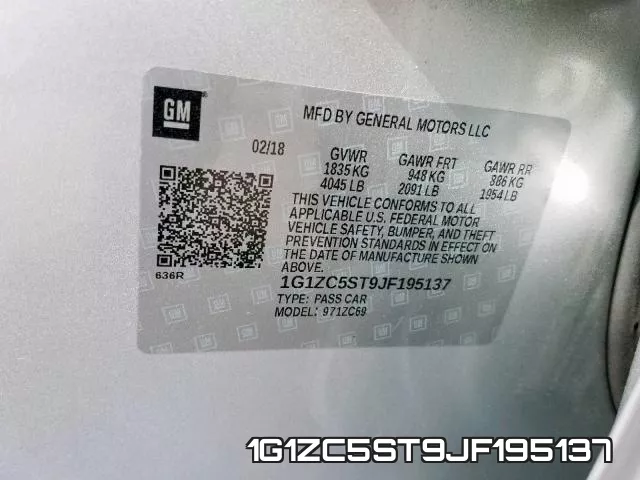 1G1ZC5ST9JF195137 фото 2