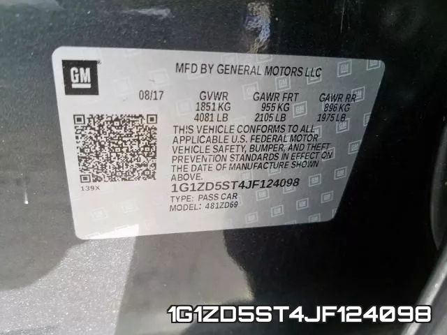 1G1ZD5ST4JF124098 фото 2