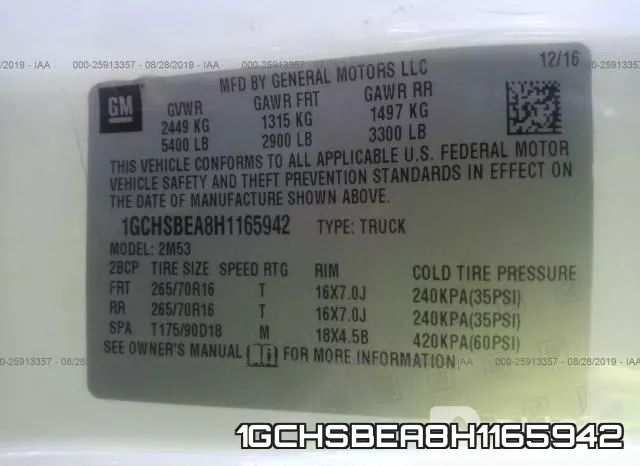 1GCHSBEA8H1165942 фото 9