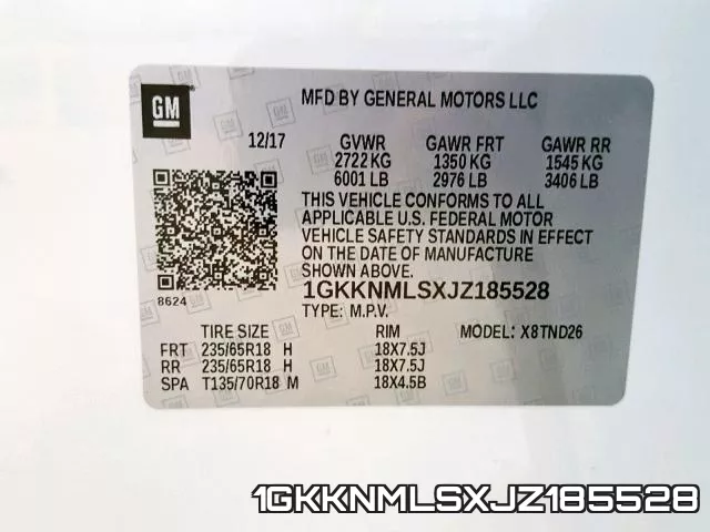 1GKKNMLSXJZ185528 фото 2