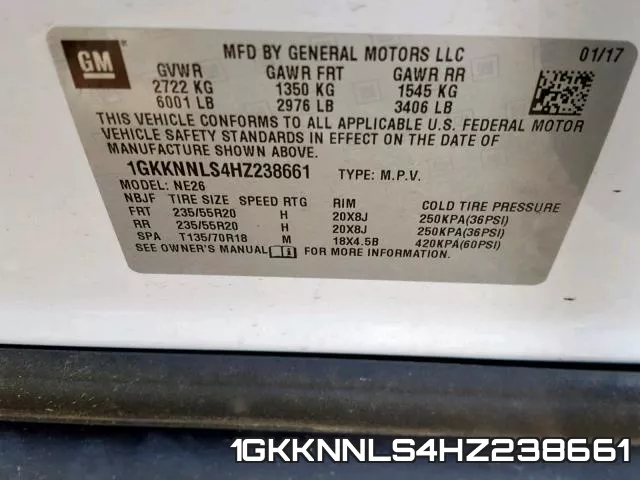 1GKKNNLS4HZ238661 фото 2