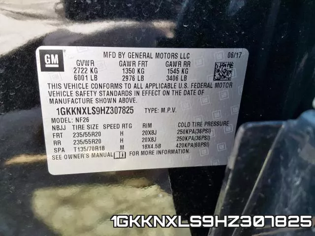 1GKKNXLS9HZ307825 фото 2