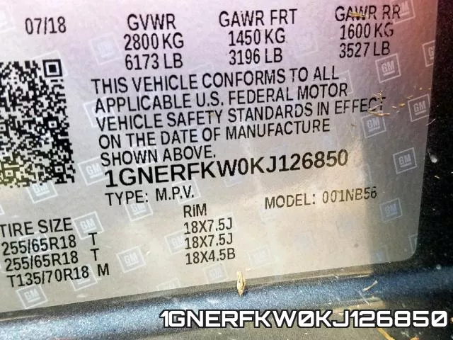 1GNERFKW0KJ126850 фото 2