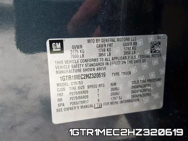 1GTR1MEC2HZ320619 фото 2