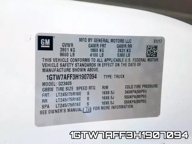 1GTW7AFF3H1907094 фото 2