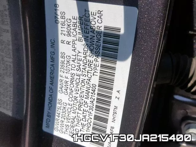 1HGCV1F30JA215400 фото 2