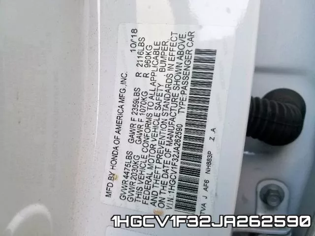 1HGCV1F32JA262590 фото 2