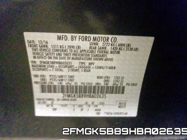2FMGK5B89HBA02635 фото 2