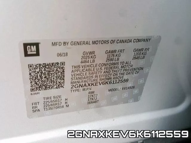 2GNAXKEV6K6112559 фото 2