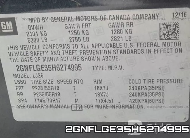 2GNFLGE35H6274995 фото 10