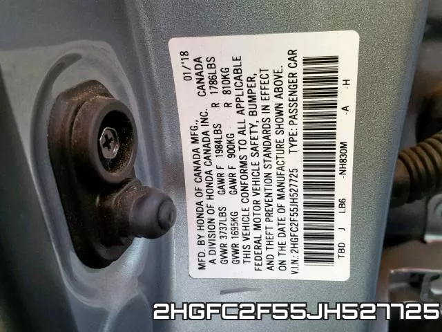 2HGFC2F55JH527725 фото 2