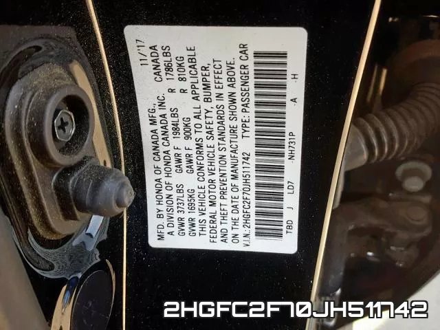 2HGFC2F70JH511742 фото 2