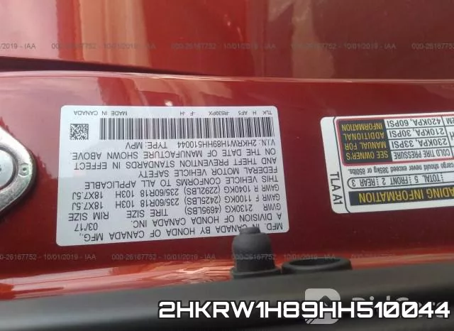 2HKRW1H89HH510044 фото 10