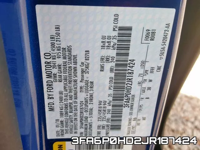 3FA6P0HD2JR187424 фото 2