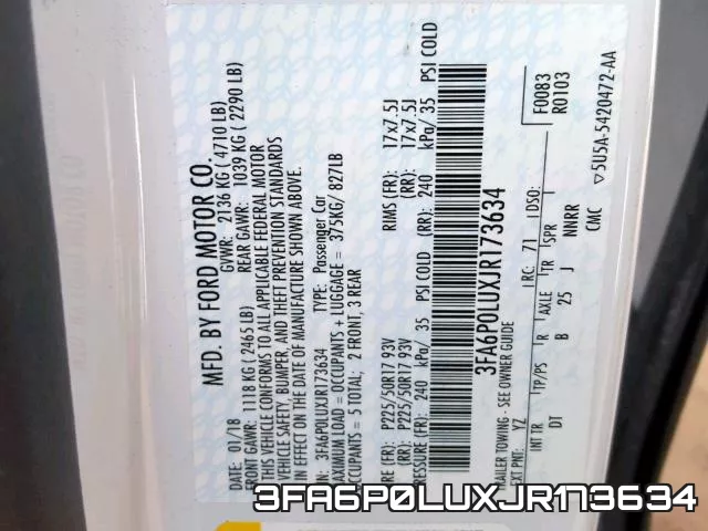 3FA6P0LUXJR173634 фото 2