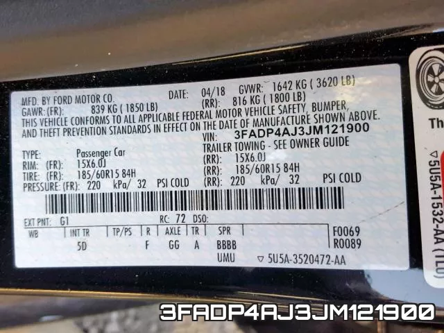 3FADP4AJ3JM121900 фото 2