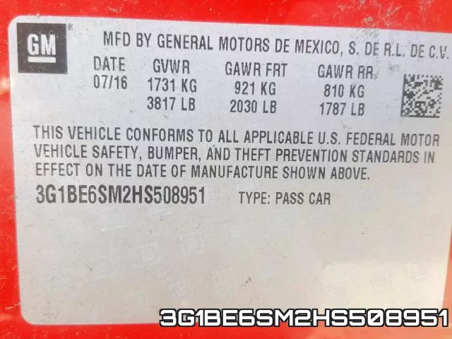 3G1BE6SM2HS508951 фото 2
