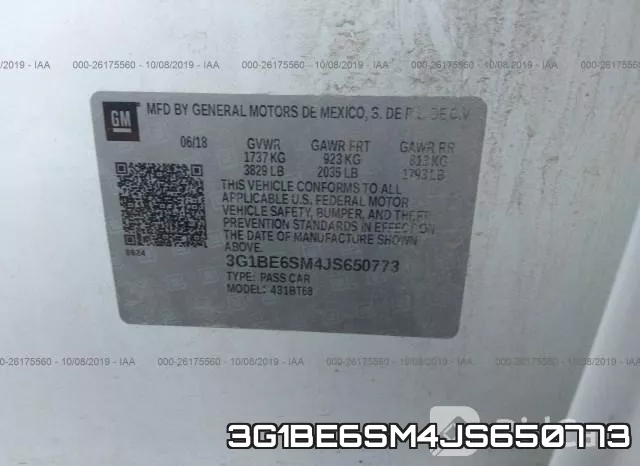 3G1BE6SM4JS650773 фото 10