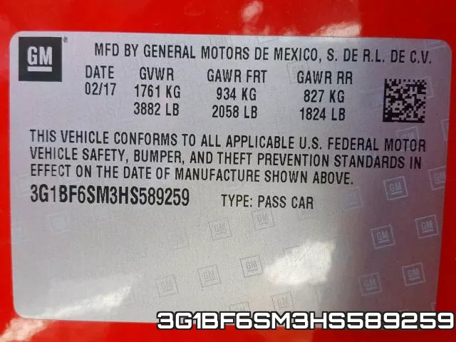 3G1BF6SM3HS589259 фото 2