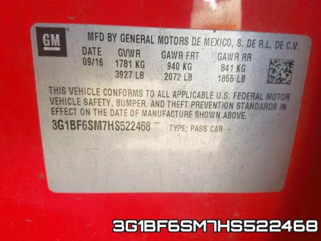 3G1BF6SM7HS522468 фото 2