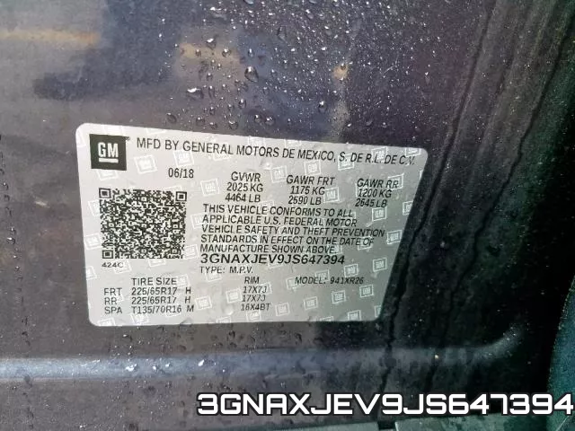 3GNAXJEV9JS647394 фото 2