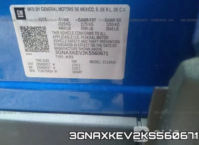 3GNAXKEV2KS560671 фото 10
